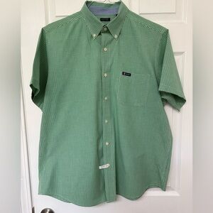 Men’s Chaps Brand Green Checkered Shirt Size L